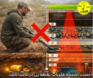 تست اشتباه فلزیاب با 10 لایه خاک