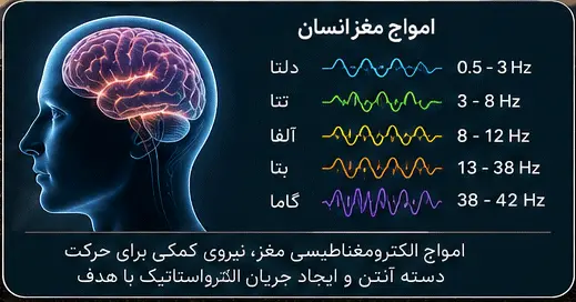 امواج مغز انسان در کار فلزیاب آنتنی