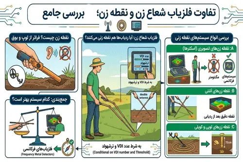 تفاوت فلزیاب شعاع زن و نقطه زن